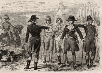 Pierre Antoine Antonelle (1747-1817) and his friends arrested by order of Lafayette - engraving in 