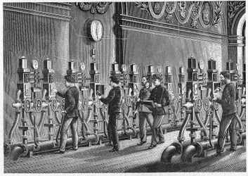 Pneumatic Post Office, Place de la Bourse in Paris in 1888