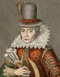 Portrait of Pocahontas (1595-1617) (or Mataoka or Amonute, then Rebecca Rolfe), Amerindian Princess