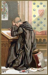 Portrait of Abbe Suger (1081 - 1151). Chromolithography of the late 19th century