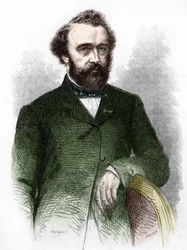 Portrait of Adolphe (Adolph) Sax, inventor of the Saxophone (1814-1894).
