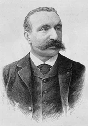 Portrait of Albert Sorel (1842 - 1906). Engraving of the end of the 19th century in 