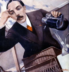 Portrait of Alberto Santos-Dumont (1873-1932), Brazilian aeronaut by Damian