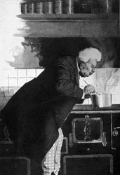 Portrait of Alexandre Dumas father (1802 - 1870) in the furnaces.
