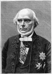 Portrait of Armand de Quatrefages de Breau (1810-1892), French naturalist and anthropologist. (From a photograph by Charles Gallot). Engraving in 