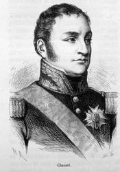 Portrait of Bertrand Clausel (or Clauzel) (1772 - 1842). Engraving of the end of the 19th century in 
