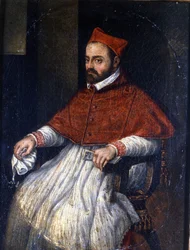 Portrait of Cardinal Roberto Bellarmino (1542 - 1621). Anonymous painting. Museum of Rome