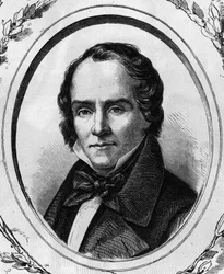 Portrait of Casimir Delavigne, French poet and playwright. Engraving from 1866