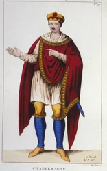 Portrait of Charlemagne or Charles I the Great, King of the Francs (engraving of 1830)
