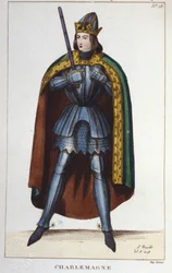 Portrait of Charlemagne or Charles I the Great, King of the Francs (engraving of 1830)