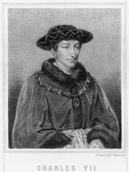 Portrait of Charles VII (1403 - 1461), King of France - in “Histoire des Français” by Lavallée