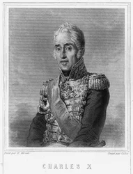Portrait of Charles X (1757-1836), King of France - in “Histoire des Français” by Lavallée, engraving