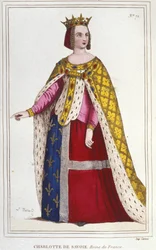Portrait of Charlotte de Savoy 1445 -1483 Queen of France from 1461 to 1483 Bride to Louis XI (Le Prudent) in 1451