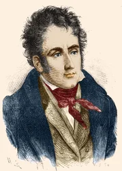 Portrait of Chateaubriand. Engraving 19th Century