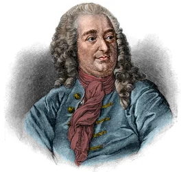 Portrait of Christian von Wolff or Christian von Wolf, German jurist, mathematician and philosopher (1679-1754). Engraving