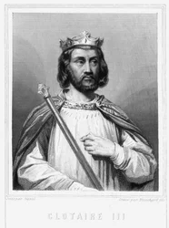 Portrait of Clotaire III (652 - 673), King of Neustria and Burgundy - in “Histoire des Français” by Lavallée