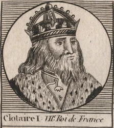 Portrait of Clothaire I (497 - 561), King of Neustria and King of the Franks - engraving from “Instruction sur l
