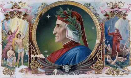Portrait of Dante - Cigar box label, late 19th century