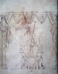 Portrait of Emperor Charlemagne (Miniature from Recueil des Capitulaires d