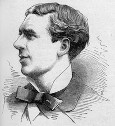Portrait of Ernest Coquelin dit Poppy le Cadet, French comedian, member of the Comedie Francaise. Engraving in Le Monde Illustré n°1168 of 16 August 1879