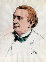 Portrait of Eugene Labiche. Engraving of the 19th century. Private collection