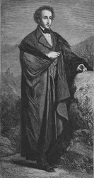 Portrait of Felix Mendelssohn-Bartholdy (1809 - 1847) German composer by Hamman.