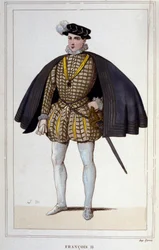Portrait of Francois II (1544 - 1560), King of France engraving from 1830