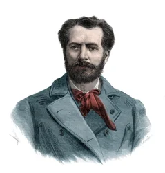 Portrait of Frederic Auguste Bartholdi (1834-1904), French Sculptor - Engraving 1883