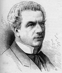 Portrait of Frederic Febvre (1833-1916), French comedian, member of the Comedie Francaise. Engraving in Le Monde Illustré n°1168 of 16 August 1879.