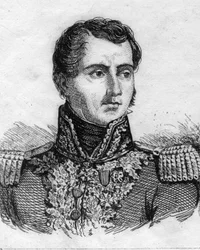 Portrait of General Pierre Francois Joseph du CREUX Flour 1770-1835. Engraving of the 19th century.