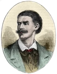 Portrait of Georg August Schweinfurth (1836-1925) German explorer, botanist and anthropologist - engraving from 