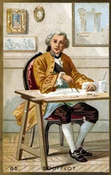 Portrait of Germain Soufflot (1713 - 1780), French architect. Chromolithography of the late 19th century
