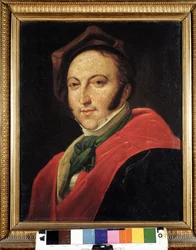 Portrait of Gioacchino Rossini with hat. Anonymous painting. Museo bibliografico. Bologna