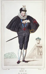 Portrait of Henry III (1551 - 1589), King of France (Engraving of 1830)