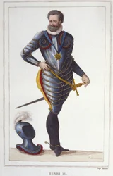 Portrait of Henry IV (1553-1610), King of France. Engraving of 1830