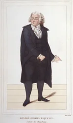 Portrait of Honoré Gabriel Riqueti, Earl of Mirabeau, French politician (1749-1791) (engraving of 1830)