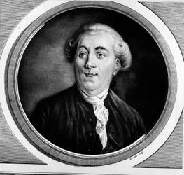 Portrait of Jacques Necker (1732-1804) French Minister of State. Engraving in 