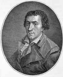 Portrait of Jacques Pierre Brissot, known as Brissot de Warville (1754-1793), French journalist and politician. He founded the Society of Friends of Black People, a supporter of the abolition of slavery. Engraving of the 19th century.