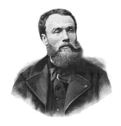 Portrait of Jean-Paul Laurens (1838-1921) French Painter and Sculptor - Engraving of 1891
