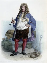 Portrait of Jean Bart, French Privateer (1650-1702) - in Le Plutarque Français by Mennechet
