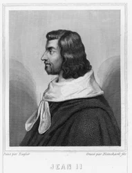 Portrait of John II the Good (1319-1364), King of France - in “Histoire des Français” by Lavallée, engraving