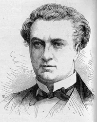 Portrait of Jules Laroche, French Comedian, Member of the Comedie Francaise from 1870 to 1893. Engraving in 