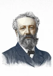 Portrait of Jules Verne. 19th century engraving