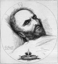 Portrait of Karl Wilhelm Naundorff (1785-1845), Prussian watchmaker who pretended to be King of France Louis XVII. Engraving of the 19th century