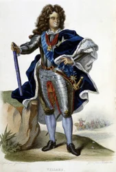 Portrait of Louis Claude Hector Duke of Villars, Marshal of France (1653-1734) - in Le Plutarque Français, Ed. Langlois, Paris