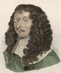 Portrait of Louis II of Bourbon, Prince of Conde (1621-1686), French general (engraving)