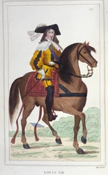 Portrait of Louis XIII (1601 - 1643), King of France engraving of 1830