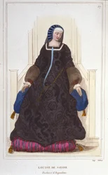 Portrait of Louise de Savoie, Duchess of Angoulême and Mother of François I (1476-1531) (engraving of 1830)