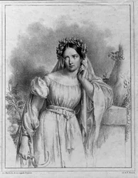 Portrait of Maria Garcia called the Malibran (1808-1836) singer in Norma by Bellini