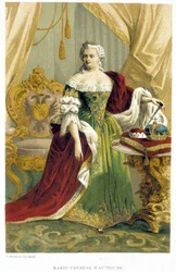 Portrait of Marie Therese of Austria (1717-1780). 19th century chromolithography